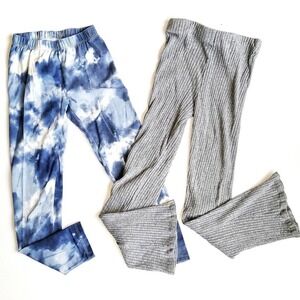Girls 6-7 6x Art Class & Gap Leggings Bundle Grey Blue Tie Dye FLare